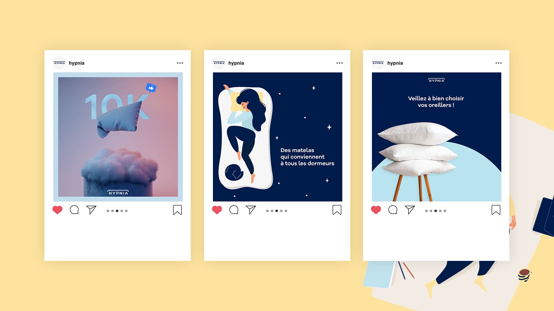Publication instagram pour hypnia pour la stratégie social media