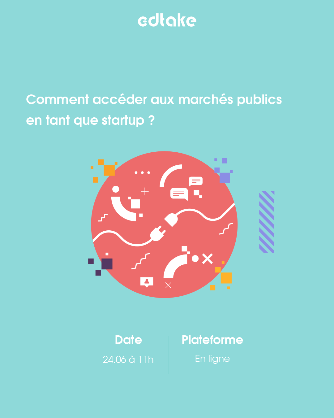 création visuelle de notre agence social media pour le community management edtake