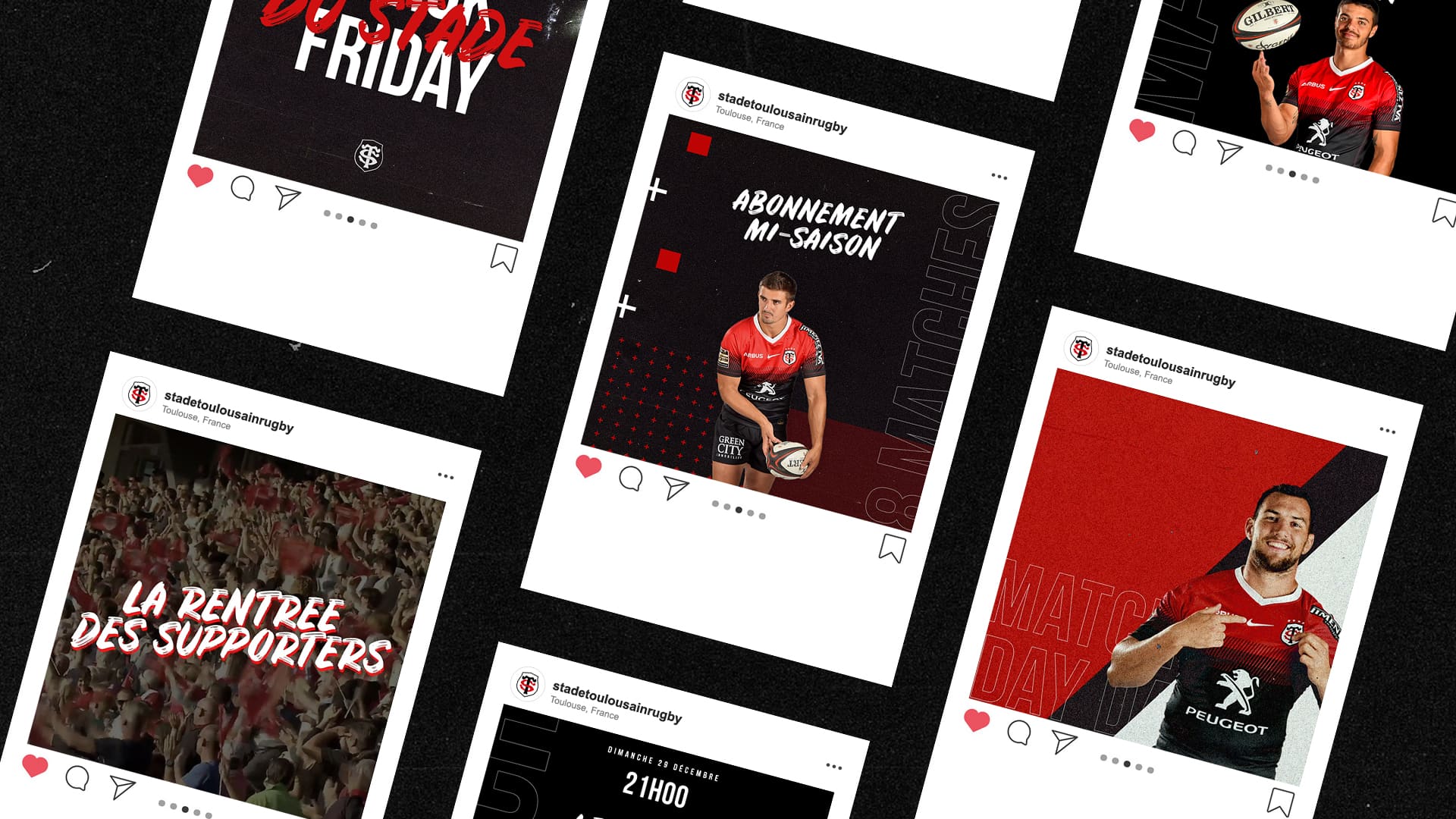 publication instagram social media ads sponsorises pour Stade Toulousain